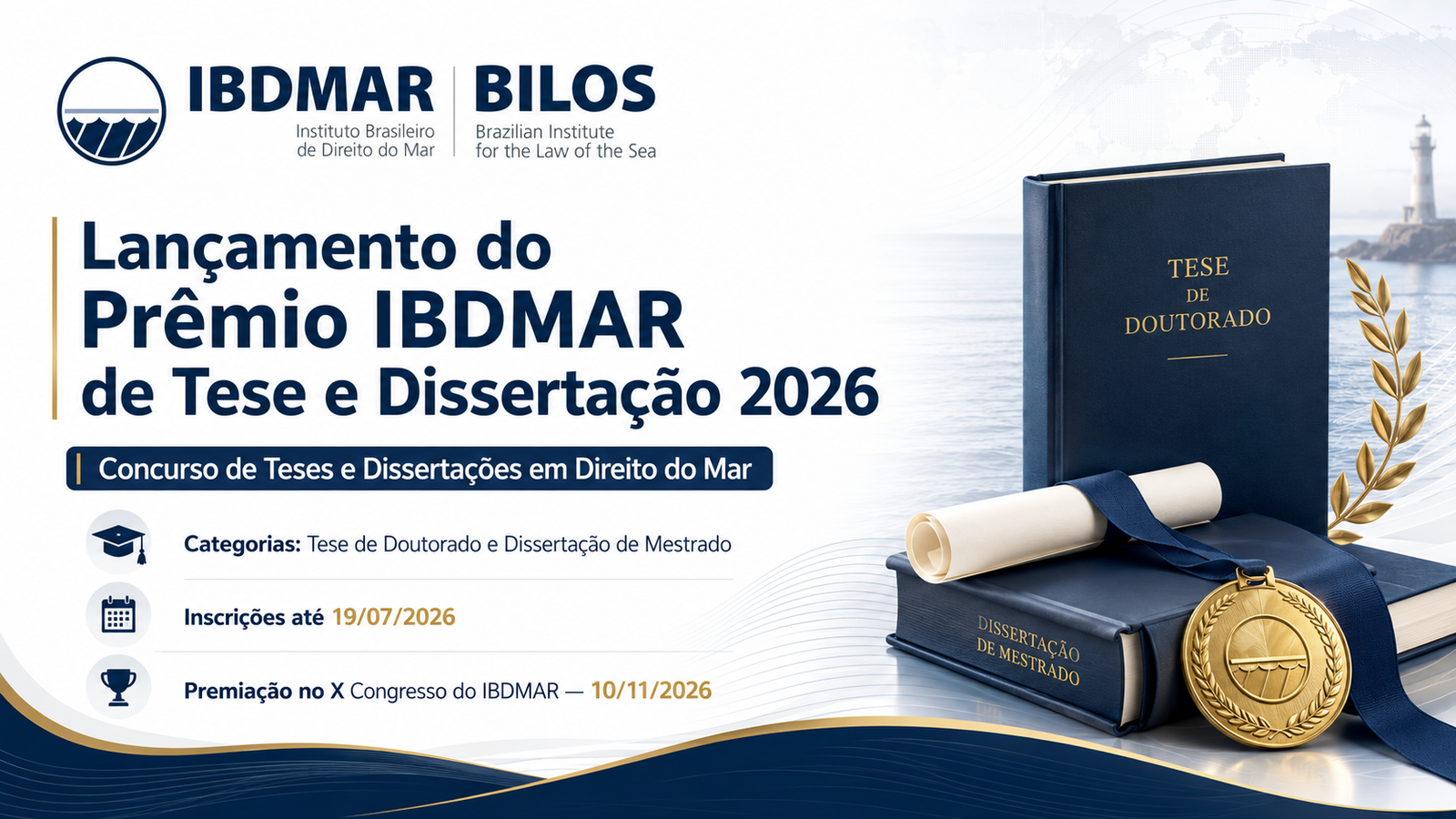 IBDMAR divulga Edital do Prêmio de Tese e Dissertação 2026